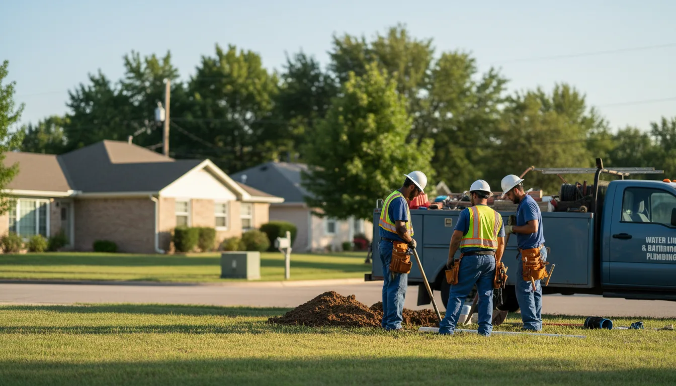 Residential water line and bathroom plumbing service in Wellsville, PA